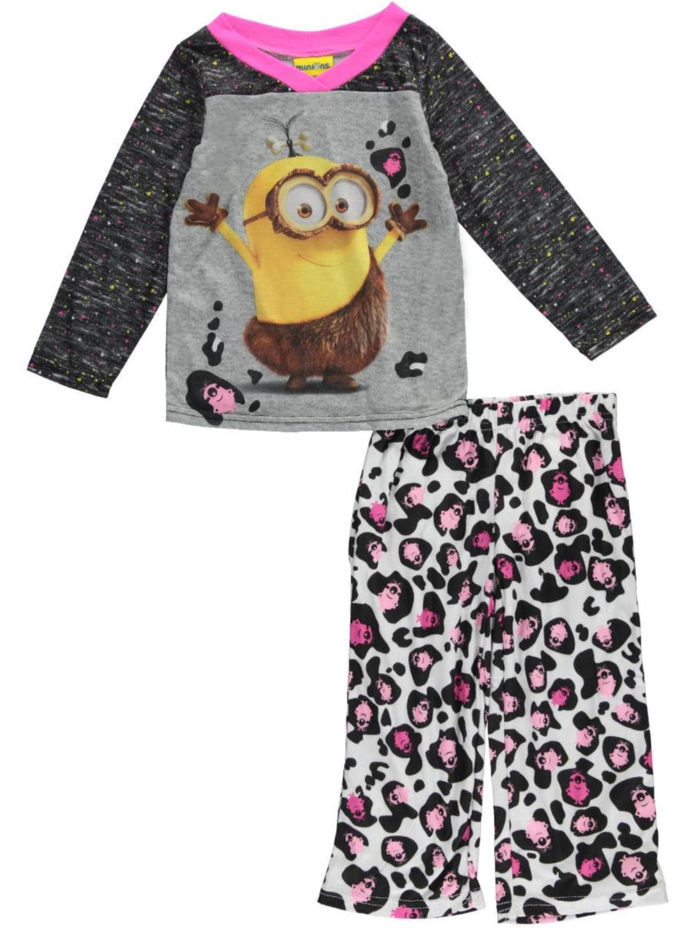 Minions Minions Little Girls' "Cave Love" 2Piece Pajamas (Sizes 4 6X) gray multi, 4