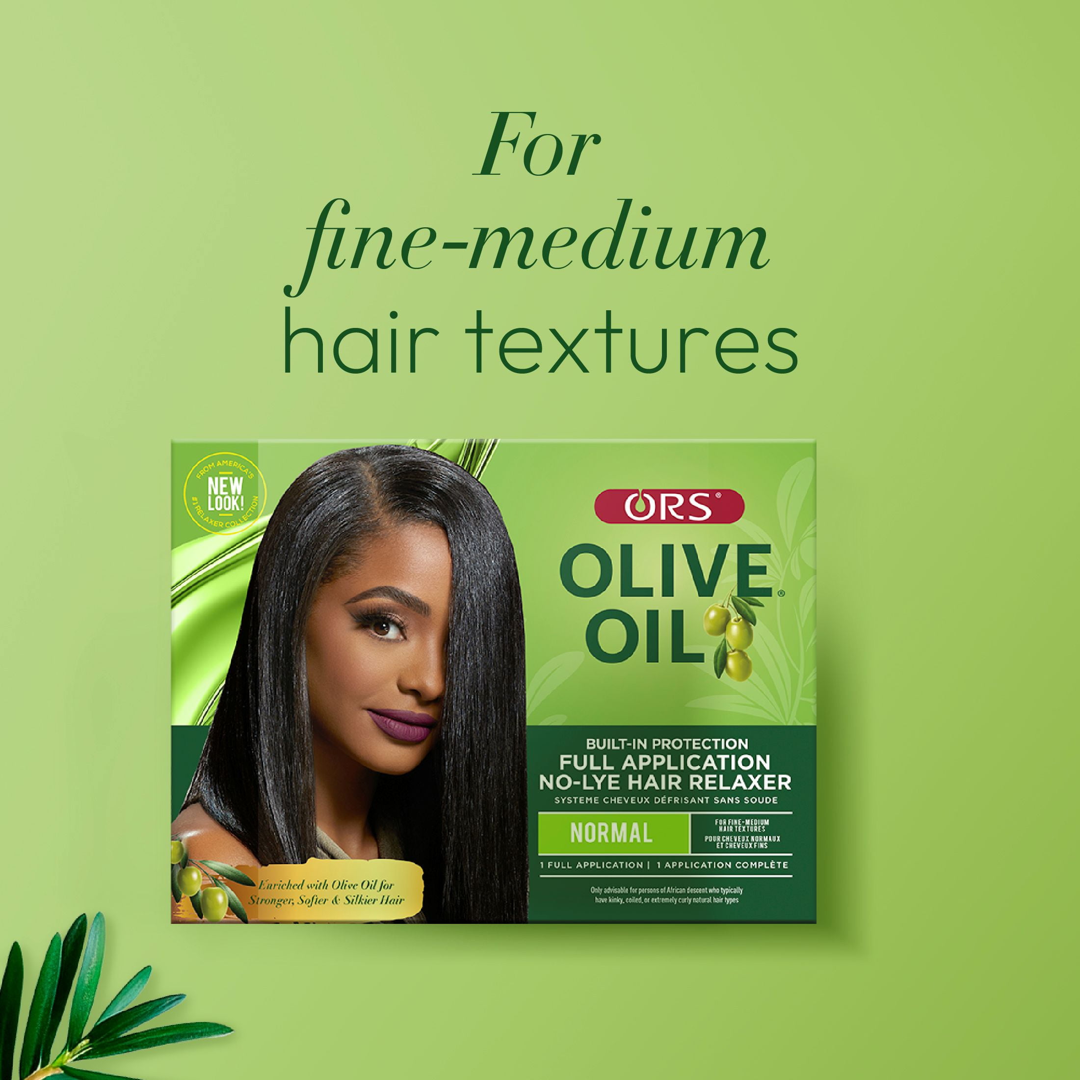 ORS Olive Oil Built-in Protection No-Lye Relaxer, Normal, for Fine to Medium Hair, 1 Application