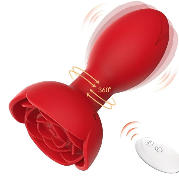 Obgado Rose Toys Wireless Remote Control Butt Plug Vibrating Anal Plug with 10 Modes Rotating Adult Sex Toys for couple
