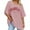 Pink, variant on Women's Oversize Print Short Sleeve T-Shirt - Vintage Round/V-Neck Casual Summer Top