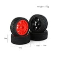thumbnail image 3 of 4pcs 67mm Plastic Wheel Rubber Tire For 1/10 RC Car Rally On Road TAMIYA TT01 TT02 XV01 XV02 KYOSHO FW06 HSP94123 HPI 2 RED AND 2 BLACK, 3 of 5