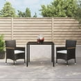 thumbnail image 4 of vidaXL Patio Dining Set with Cushions Outdoor Furniture Black Poly Rattan, 4 of 26