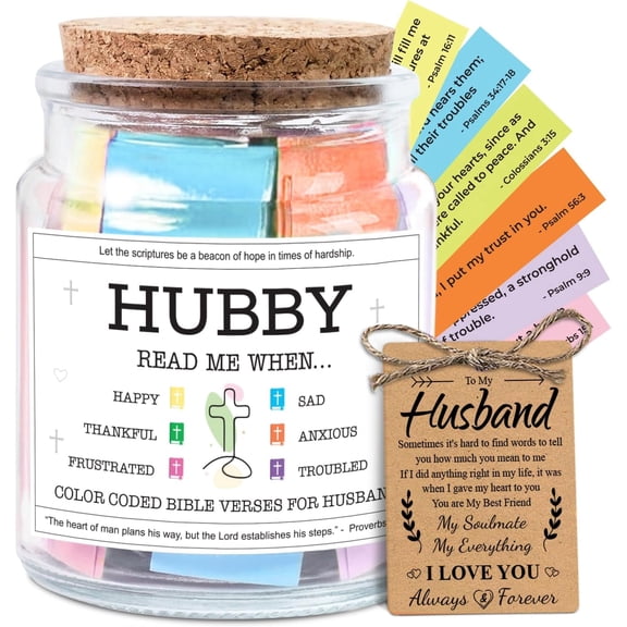 NewEleven Easter Basket Stuffers for Husband – Husband Easter Gifts, Christian Gift for Him, Inspirational Easter Gift for Hubby from Wife – Bible Verse Jar