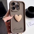 thumbnail image 3 of Funda de silicona personalizada con nombre INS 3D, carcasa bonita con corazón de amor para iPhone 15, 14, 13, 12, 11 Pro Max, a prueba de golpes, 15 Pro Max, 3 of 5