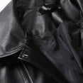 thumbnail image 6 of XFLWAM Men's PU Leather Jacket Causal Faux Leather Motorcycle Jacket Zipper Biker Coat Black 5XL, 6 of 9