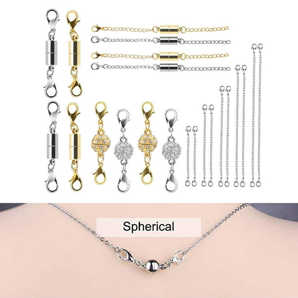 8 Pieces 4 Sizes Slide Clasp Lock Necklace Connector Multi Strands