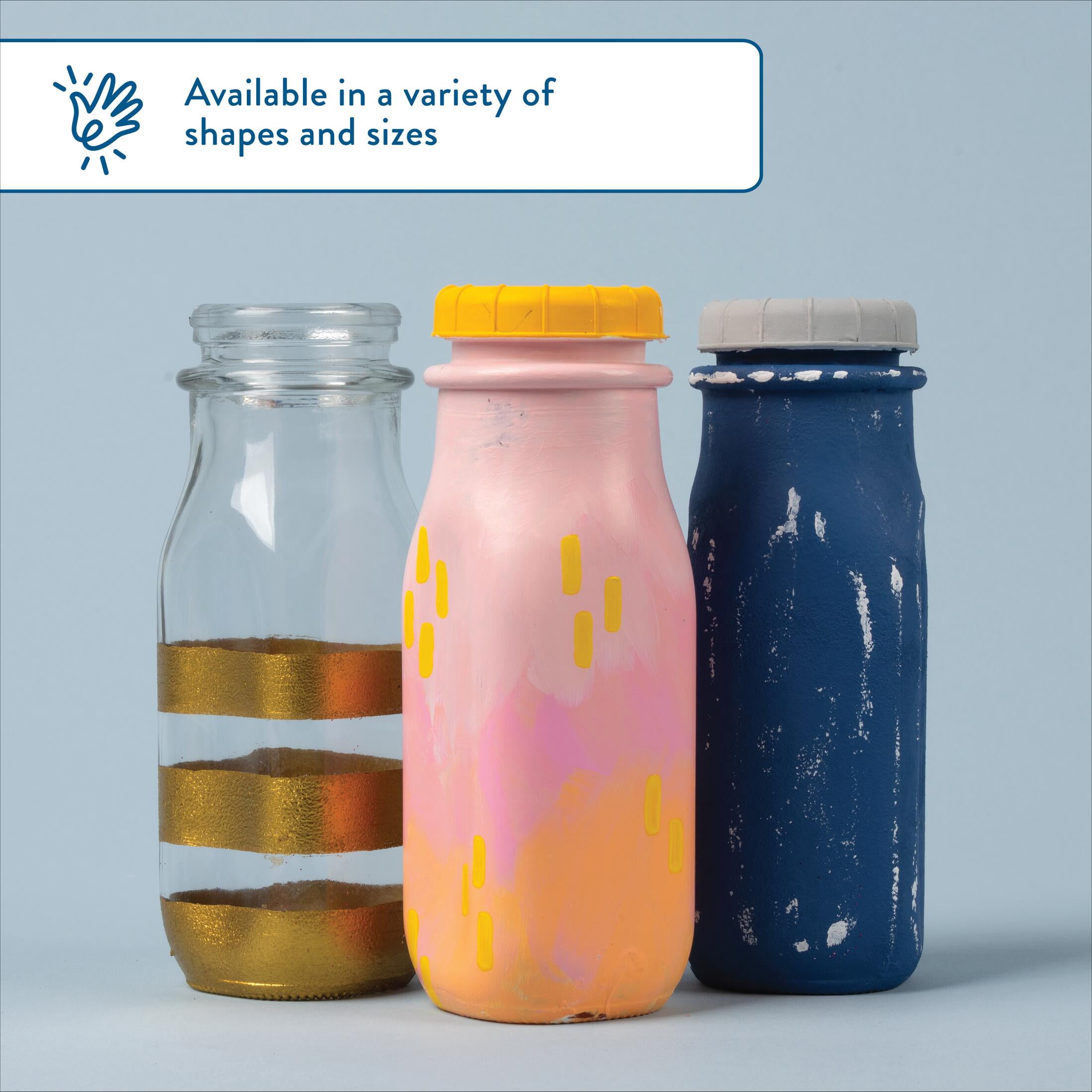 Hello Hobby Glass Milk Bottle Jar, 9.46 oz
