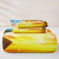 thumbnail image 5 of jejeloiu Sea Beach Sunset Quilt Full For Girls,Coastal Palm Seashell Full Bedspread Sets,Golden Yellow,3 Pieces, 5 of 7
