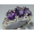thumbnail image 3 of LBG 925 Sterling Silver Natural Amethyst Womens Promise Ring - Size 6.5, 3 of 5