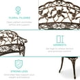 thumbnail image 5 of Best Choice Products Outdoor Bench Steel Garden Patio Porch Furniture w/ Floral Accent, Antique Finish - Bronze, 5 of 7