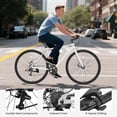 thumbnail image 3 of Lilypelle 700C City Road Bike，8-Speed Hybrid Bike w/ LED Headlight, Aluminum Frame , Fits Rider 5'7″ - 6'1″, Unisex, Adult, 3 of 11