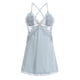 thumbnail image 1 of Pijamas de mujer Pijamas de encaje Camisón de camisola completo con cuello en V, Pijamas de bata con cordón Adepaton BST3008893-5, 1 of 6