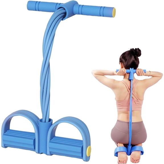 Foot Pedal Resistance Band, 8 Tube Pedal Ankle Puller Fitness Resistance Bands, Multifunction Tension Rope with Handle, Sit-Up Training Equipment for Abdomen/Waist/Arm
