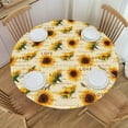 thumbnail image 3 of Home Goods Indoor Outdoor Decor Round Fitted Tablecloth Elastic Edge Waterproof Dining Table Cover Sunflowers Pattern Tablecloth, 3 of 5