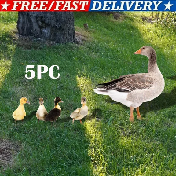 5 Pack Vivid Duck Yard Art Sign Outdoor Garden Stake Landscape Decor Ornament
