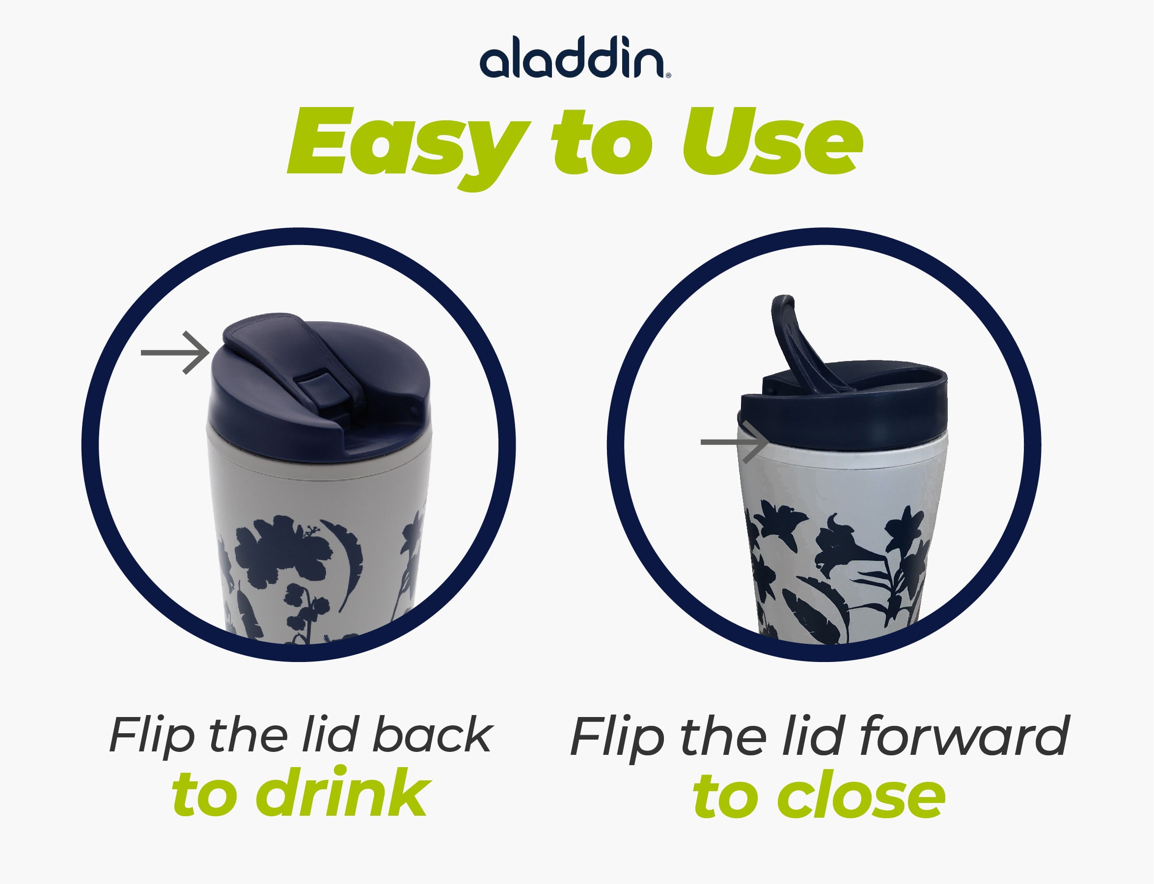 Aladdin eCycle Coffee Travel Mug, 16oz Tumbler with Leakproof Lid-  Insulated Coffee Mug Fits in Cupholder - Walmart.com