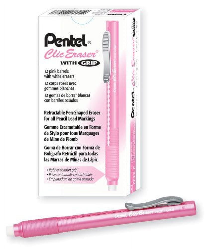 Integra Pink Pencil Eraser - Medium Beveled End Latex-Free Erasers For School Office