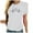 White, variant on IROINNID Fashion Women Casual Comfy Printing Pullover Short Sleeve Tunic Tops Blouse Under 10$