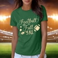 thumbnail image 4 of Lilgiuy Game Day Football Sweatshirt Women Casual Letter Print Pullover Short Sleeve T-Shirt Tops Shirt for Outdoor Activities, 4 of 5
