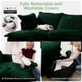 thumbnail image 6 of Modern Sofas Upholstered Slipcovered Armchair with Ottoman, Deep Seat Armchair W/ Wide Ottoman for Living Room, Armchair Sets with Large Soft Pillows(Set of 2), Green Corduroy Fabric,Fabric Sofas, 6 of 24