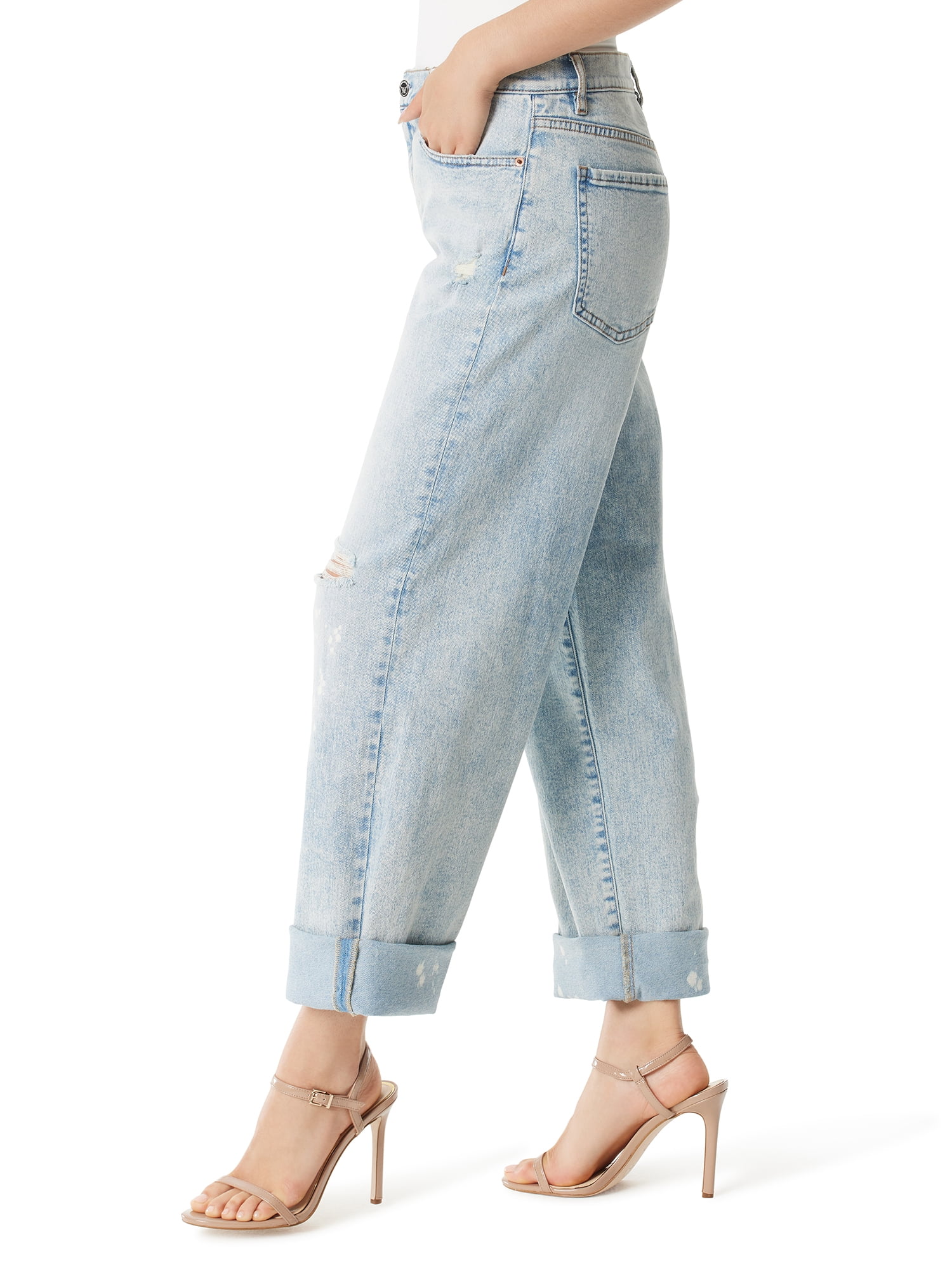 Jessica Simpson Women's and Women's Plus Zinnia Boyfriend Jeans, 25" Inseam, Sizes 2-24