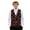 Candy Canes Bow, variant on Abstract Men's V-Neck Business Vests with 3 Pockets Formal Dress Vest for Suit Tuxedo Casual 4 Button Waistcoat Size S