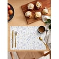 thumbnail image 2 of Placemats Set of 6, Cotton Linen Heat Table Mats Non-Slip Washable Spring Wildflowers Botanical Leaves Cornflower Blue Placemat for Holiday Banquet Dining Kitchen Table Decor, 2 of 6
