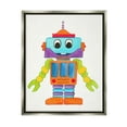 thumbnail image 3 of Stupell Industries Bold Smiling Robot Vivid Playful Kids Illustration Painting Luster Gray Floating Framed Canvas Print Wall Art, Design by Elvira Errico, 3 of 5