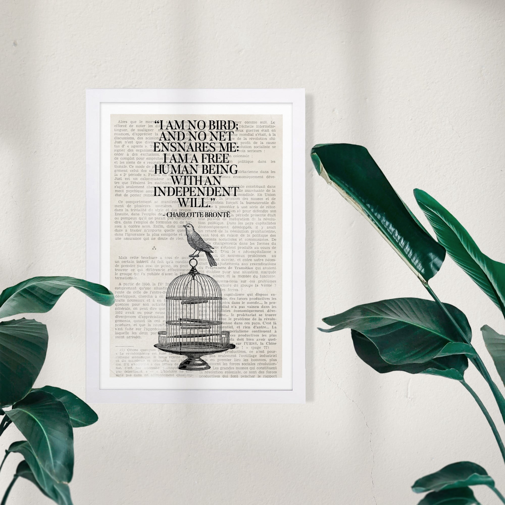 Wynwood Studio Typography and Quotes Framed Wall Art Prints 'A Free Bird' Inspirational Quotes and Sayings - Black, White, 13" x 19"