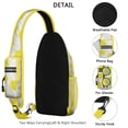 thumbnail image 3 of Bright Yellow Lemon Print Sling Backpack, Cute Summer Fruit Design Crossbody Daypack with Retro Vintage Floral Patterns, Lightweight and Adjustable Strap, 3 of 6