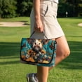 thumbnail image 4 of COEQINE All-Season Golf Cart Seat Protection, 4 Pockets Quilted Cover with Handle, Folds Like a Tote for Carry, Universal Fits Most 2-Seater Carts, Highland Cow Butterfly Floral, 4 of 8