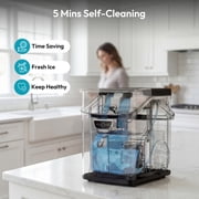 EUHOMY Countertop Nugget Ice Maker, 33Lbs/24H, Ready in 5 Mins, Self-Cleaning Portable Ice Machine, Black