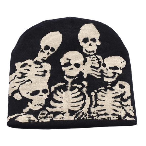 Yokua Crochet Beanies Hat Winter Warm Skull Hat Outdoor Skiing Hat Cool Party Caps