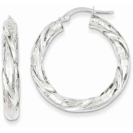 14kt White Gold Polished 2.5mm Lightweight Round Hoop Earrings