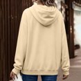 thumbnail image 4 of JULMCOMO Hoodies for Women Drop Shoulder Casual Pullover Oversized Hoodie Drawstring Hooded Baggy Sweatshirt with Kangaroo Pocket Beige XL, 4 of 5