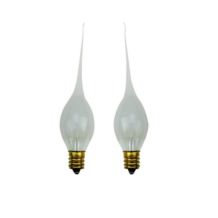 Pack of 2 Clear Glow Silicone Candle Lamp Replacement Light Bulbs 3