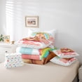 thumbnail image 6 of Feelyou Kawaii Boba Capibara Bedding Comforter Set 7pcs for Teens, Dreamy Cartoon Rainbow Queen Bedding Sets, Pink Watercolor Reversible Queen Sheet Sets, Luxury Bedroom Decor, 6 of 8