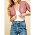 thumbnail image 4 of Made by Johnny Women's Short Sleeve Shrug Open Cardigan M MAUVE, 4 of 6