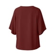 thumbnail image 5 of Kezqiaxn 3/4 Sleeve Tops for Women V-Neck Ruffled Casual Loose Shirts Summer Business Dressy Work Blouses, 5 of 8
