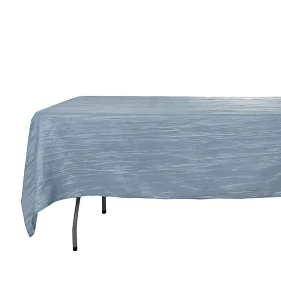 Efavormart 60" X 102" - Dusty Blue Accordion Crinkle Taffeta Rectangular Table Cover - Perfect for Wedding Ceremonies, Parties, Upscale Occasions, Birthday Celebrations, and Any Special Event