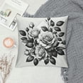 thumbnail image 2 of GOSMITH  Throw Pillow Cover Black and White with Floral Bouquet of Roses Daisy Blue Wild Flowers in Vintage Style Watercolor Decorative Pillow Case Home Decor Square Pillowcase White, 2 of 5