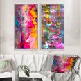 thumbnail image 1 of Designart "Retro Groove Summer Abstract Expressionism" Abstract Painting Framed Wall Art Set Of 2 - Modern Pink Framed Wall Art Set Of 2, 1 of 6