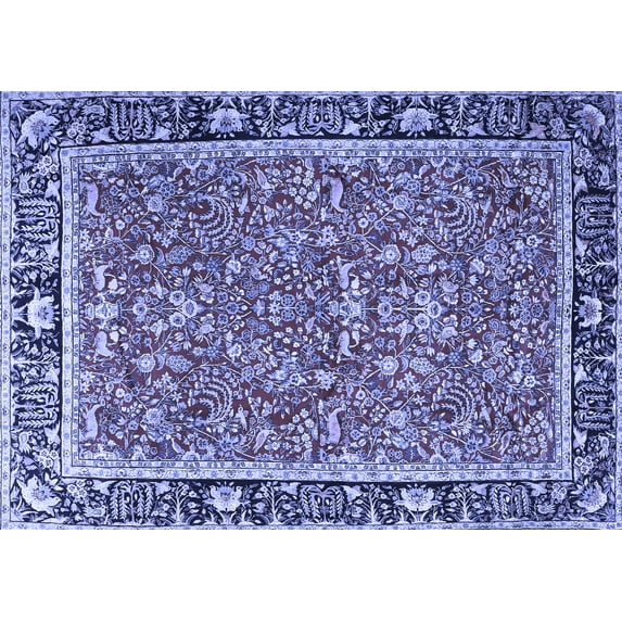 Ahgly Company Indoor Rectangle Persian Blue Traditional Area Rugs, 7' x 9'