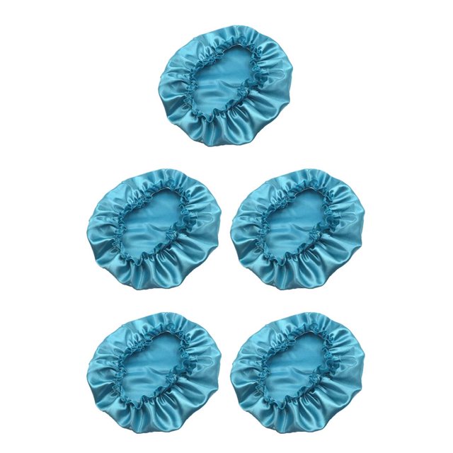 sweethay Gorros de mujer de alta elasticidad de una sola capa de moda turbantes cubierta de cabeza envolturas de pelo para mujeres que duermen Azul 5Conjunto