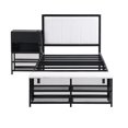 thumbnail image 4 of Euroco Metal Twin Size Platform Bed with Storage Shleves and Ottoman, Black, 4 of 9