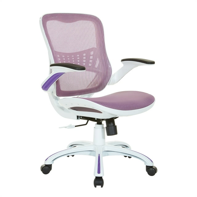 OSP Home Furnishings Riley Office Chair with Purple Mesh Fabric Seat and Back
