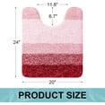 thumbnail image 6 of Sortora Microfiber Toilet Rugs U-Shaped, Shaggy Soft and Absorbent Bathroom Rugs, Non-Slip, Thick Plush Bathroom Mat, Machine Washable Dry Contour Bath Mats for Toilet Base, 24" x 20", Burgundy, 6 of 8