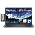 thumbnail image 1 of Dell Inspiron 15 3520 15.6" FHD Touch Laptop, Intel i7-1255U, 32GB RAM, 2.28TB Storage(2TB SSD+ 288GB Docking Station Set), Intel Iris Xe Graphics, Numeric Keypad, HD Webcam, Wi-Fi, Black, Win 11 S, 1 of 9