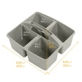 thumbnail image 2 of ECR4Kids 4-Compartment Medium Plastic Caddy, Multipurpose Organization, Grey, 6-Pack, 2 of 9
