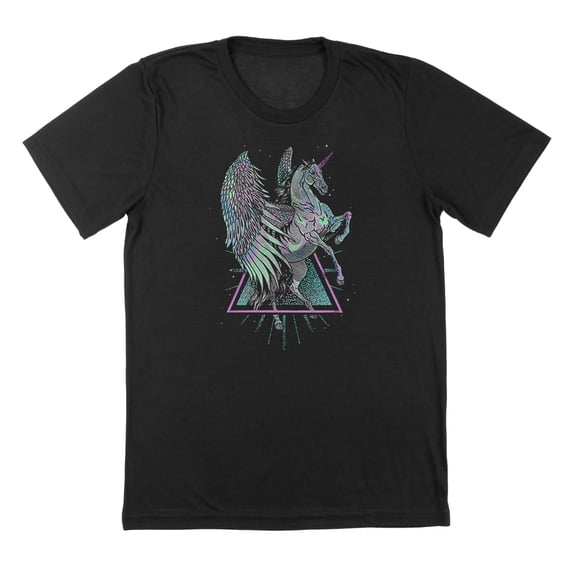 Mystic Unicorn Humor Graphic Black Mens T-Shirt